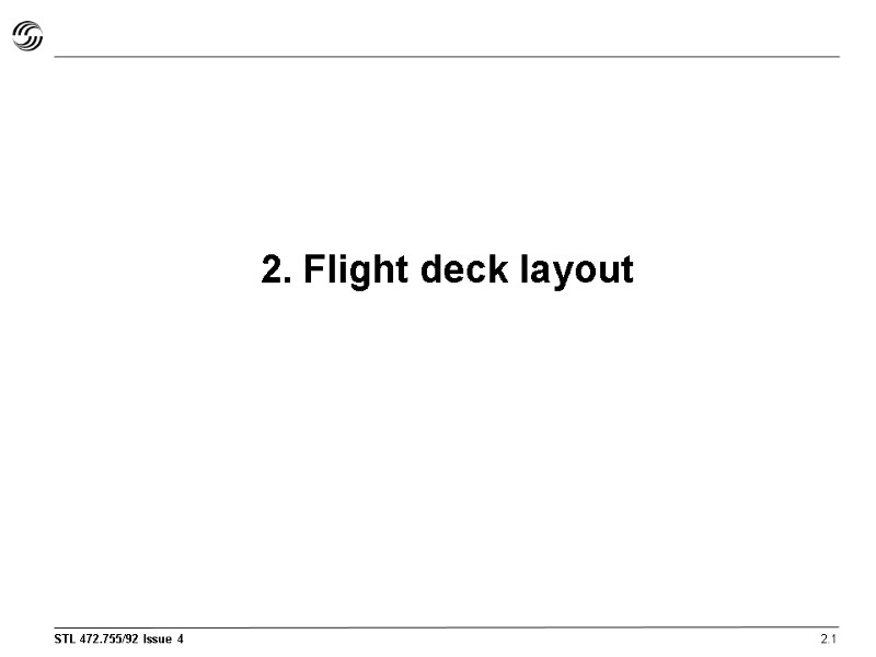 2. Flight deck layout 2.1